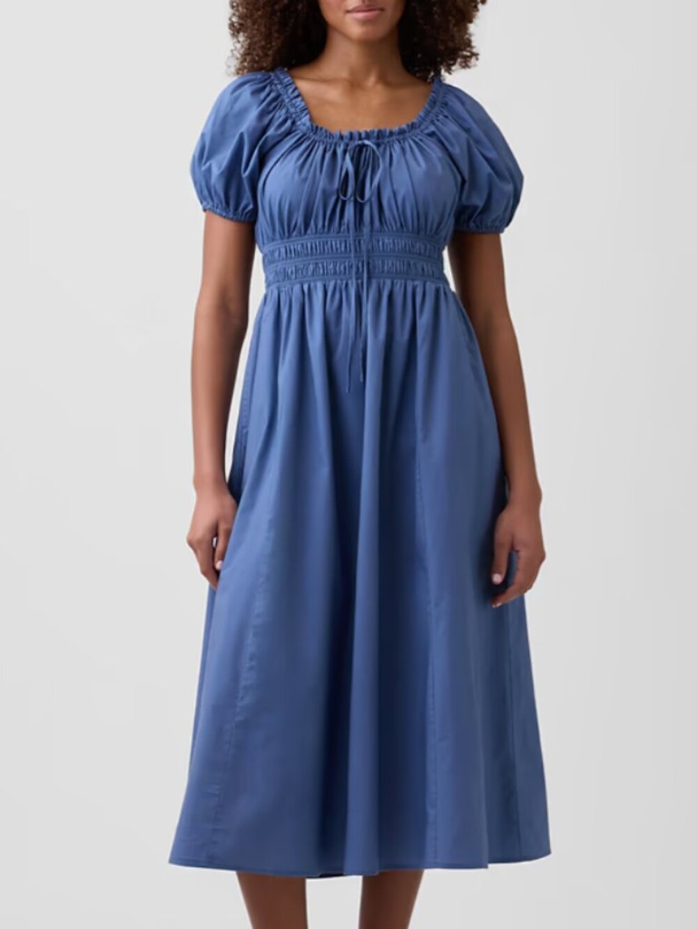 GAP factory Puff Sleeve Maxi Dress Blue M